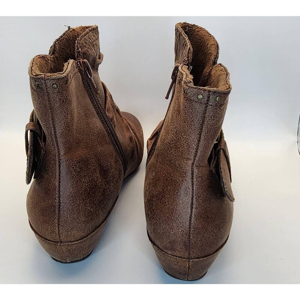 Bear Traps Ankle‎ Boots Brown Buckle Size 8m Zip Comfort Booties Women’s - Picture 4 of 12